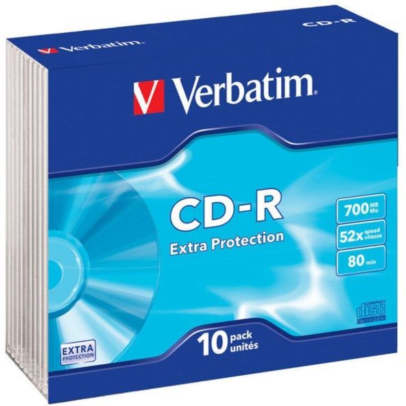 Verbatim CD-R i slankt etui 10-pk.