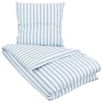 Borg Living King Size Sengetøy - 240x220cm - Stripes Blue - 100% Bomull - Borg Living