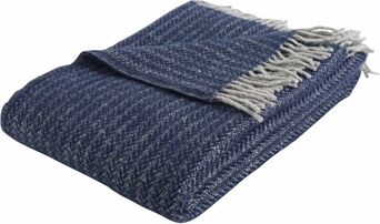 Arctic Ullpledd I 100% Ny Norsk Ull - Odin Blue - 130 X 200 Cm