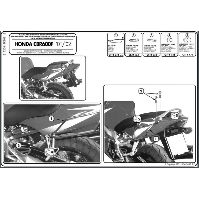 Giviv Veskeholder Softbags/salvesker Honda Cbr 600f