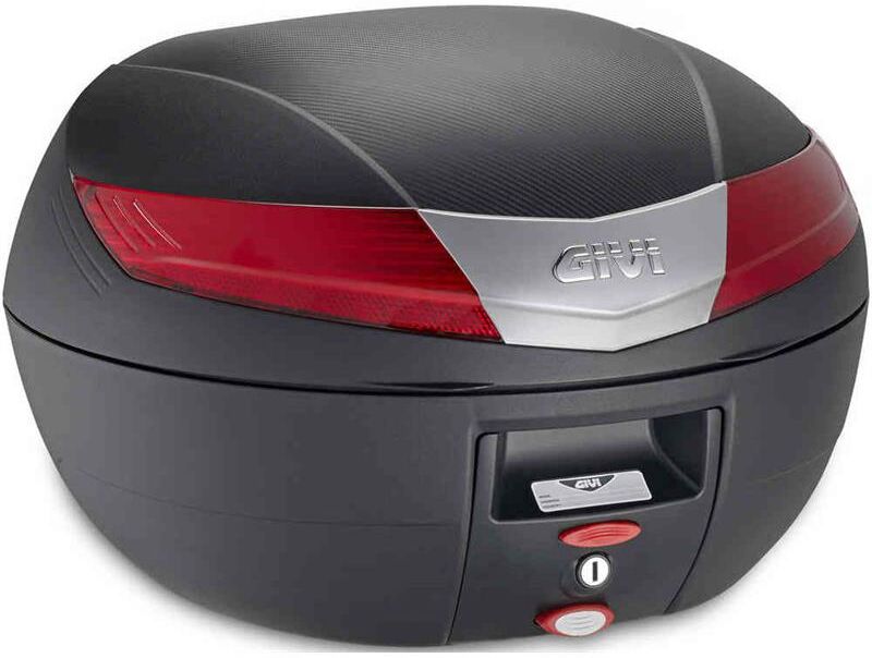 Givi V40n Monokey Toppboks 40 Liter - Sort/sølv Røde Reflekser