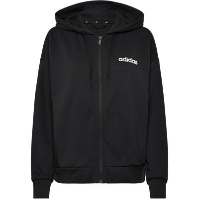 adidas Sportswear W Lin Ft Fz Hd L Black L adidas Sportswear W Lin Ft Fz Hd L Black L