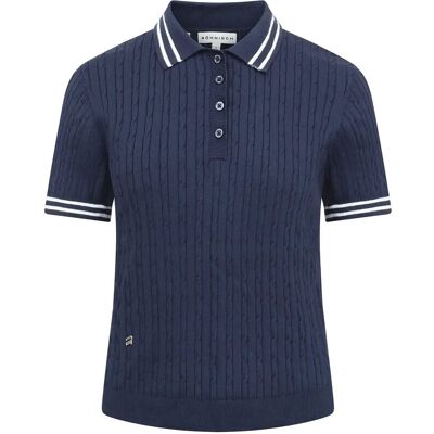 Röhnisch Classic Cable Poloshirt L Navy L Röhnisch Classic Cable Poloshirt L Navy L