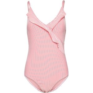 Becksöndergaard Striba Bly Frill Swimsuit S Coral S Becksöndergaard Striba Bly Frill Swimsuit S Coral S