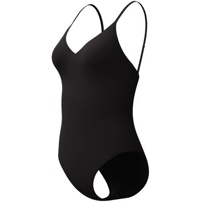 Speedo Solid V-Neck Swimsuit XL Black XL Speedo Solid V-Neck Swimsuit XL Black XL