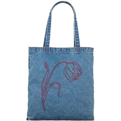 Becksöndergaard Tulipa Denima Tote Bag ONE SIZE Blue ONE SIZE Becksöndergaard Tulipa Denima Tote Bag ONE SIZE Blue ONE SIZE