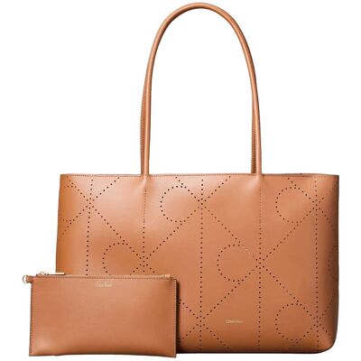 Calvin Emblem Aop Perfor Lthr Tote ONE SIZE Brown ONE SIZE Calvin Emblem Aop Perfor Lthr Tote ONE SIZE Brown ONE SIZE