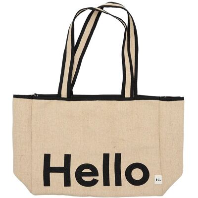 Design Letters Hello Travel Bag 46X 16X 36CM Beige 46X 16X 36CM Design Letters Hello Travel Bag 46X 16X 36CM Beige 46X 16X 36CM