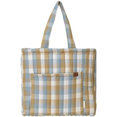 Fabelab Qulited Tote Bag - Cottage Blue Checks 50X39CM Patterned 50X39CM Fabelab Qulited Tote Bag - Cottage Blue Checks 50X39CM Patterned 50X39CM