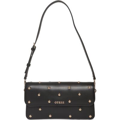 GUESS Sadie Flap Shoulder Bag ONE SIZE Black ONE SIZE GUESS Sadie Flap Shoulder Bag ONE SIZE Black ONE SIZE
