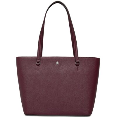 Lauren Ralph Lauren Crosshatch Leather-Karly Shpper-Tte ONE SIZE Burgundy ONE SIZE Lauren Ralph Lauren Crosshatch Leather-Karly Shpper-Tte ONE SIZE Burgundy ONE SIZE