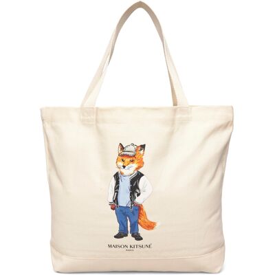 Maison Kitsune Dressed Fox Tote TU Cream TU Maison Kitsune Dressed Fox Tote TU Cream TU