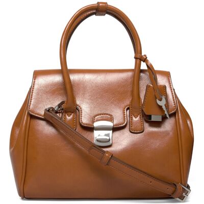 Mango Small City Handbag With Flap ONE SIZE Brown ONE SIZE Mango Small City Handbag With Flap ONE SIZE Brown ONE SIZE
