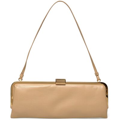 Mango Metallic Clutch Handbag ONE SIZE Beige ONE SIZE Mango Metallic Clutch Handbag ONE SIZE Beige ONE SIZE