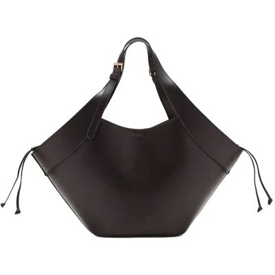 Mango Large Double-Handle Bag With Buckles ONE SIZE Brown ONE SIZE Mango Large Double-Handle Bag With Buckles ONE SIZE Brown ONE SIZE