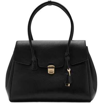 Mango Medium City Handbag With Flap ONE SIZE Black ONE SIZE Mango Medium City Handbag With Flap ONE SIZE Black ONE SIZE