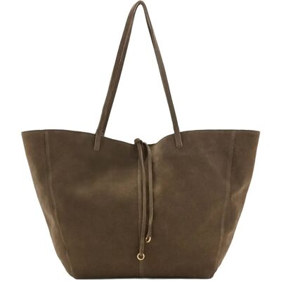 Mango Suede Shopper Bag With Bow Closure ONE SIZE Khaki ONE SIZE Mango Suede Shopper Bag With Bow Closure ONE SIZE Khaki ONE SIZE