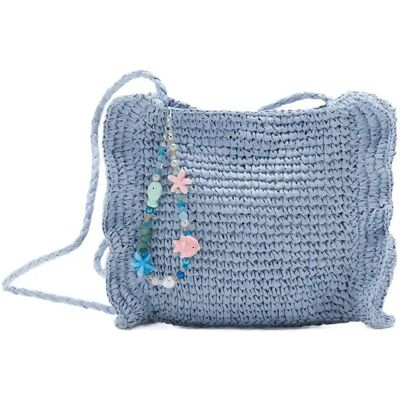 Mango Natural Fibre Charm Handbag ONE SIZE Blue ONE SIZE Mango Natural Fibre Charm Handbag ONE SIZE Blue ONE SIZE