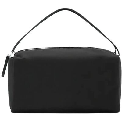 Mango Nylon Handbag With Double Strap Handles ONE SIZE Black ONE SIZE Mango Nylon Handbag With Double Strap Handles ONE SIZE Black ONE SIZE