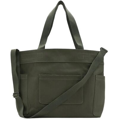 Mango Cotton Tote Bag With Pockets ONE SIZE Khaki ONE SIZE Mango Cotton Tote Bag With Pockets ONE SIZE Khaki ONE SIZE