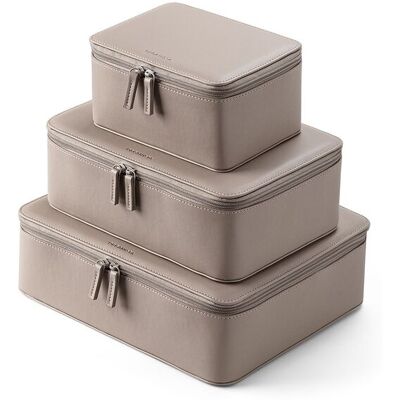 Organista Vegan Leather Packing Cube Set ONE SIZE Beige ONE SIZE Organista Vegan Leather Packing Cube Set ONE SIZE Beige ONE SIZE