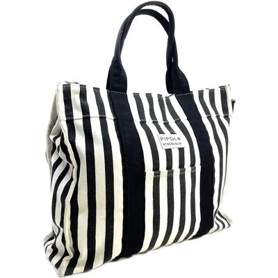 Pipol's Bazaar Rive Canvas Tote Medi Bw ONE SIZE Black ONE SIZE Pipol's Bazaar Rive Canvas Tote Medi Bw ONE SIZE Black ONE SIZE