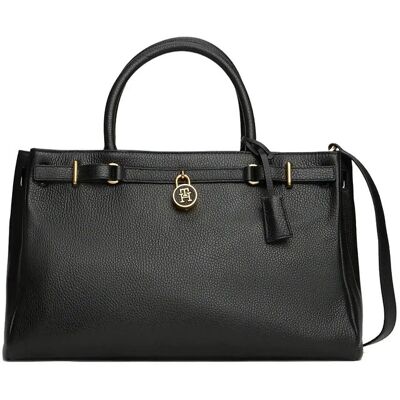 Tommy Hilfiger American Icon Tote Leather ONE SIZE Black ONE SIZE Tommy Hilfiger American Icon Tote Leather ONE SIZE Black ONE SIZE