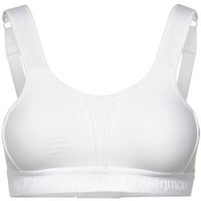 Swegmark Kimberly Iconic Sport Bra Moulded Cups B x 90 White B x 90 Swegmark Kimberly Iconic Sport Bra Moulded Cups B x 90 White B x 90