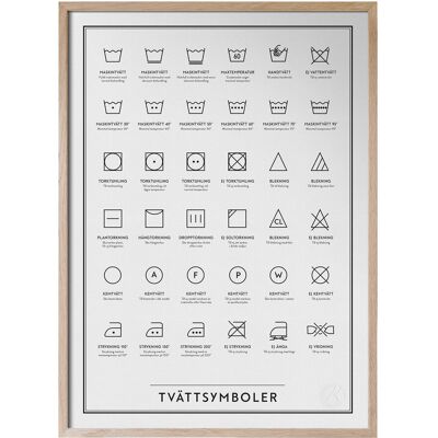 Kunskapstavlan® Tvättsymboler 50X70 White 50X70 Kunskapstavlan® Tvättsymboler 50X70 White 50X70