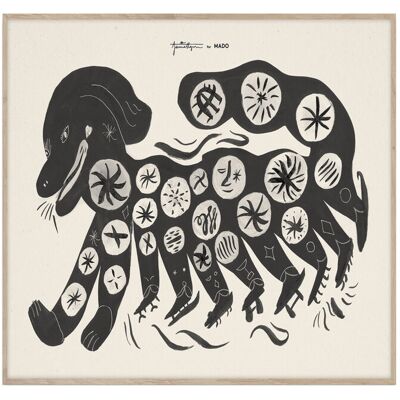 MADO Chinese Dog, Black - 50X70 50X70CM Patterned 50X70CM MADO Chinese Dog, Black - 50X70 50X70CM Patterned 50X70CM