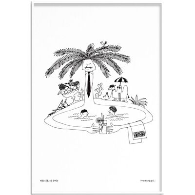 Olle Eksell Ögon - 1956 - Pool Party 50X70CM Patterned 50X70CM Olle Eksell Ögon - 1956 - Pool Party 50X70CM Patterned 50X70CM