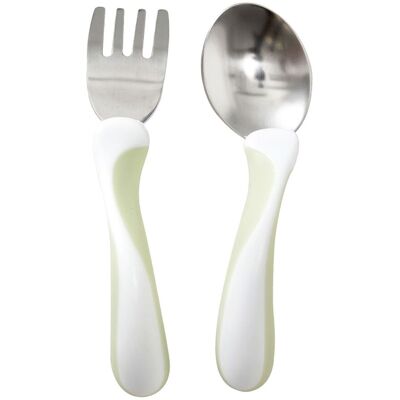 Bambino My First! Fork & Spoon Mint S Patterned S Bambino My First! Fork & Spoon Mint S Patterned S