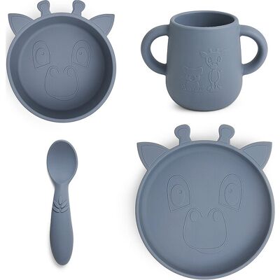 Nuuroo Lykke Silicone Dinner Set 4-Pack Giraf ONE SIZE Blue ONE SIZE Nuuroo Lykke Silicone Dinner Set 4-Pack Giraf ONE SIZE Blue ONE SIZE