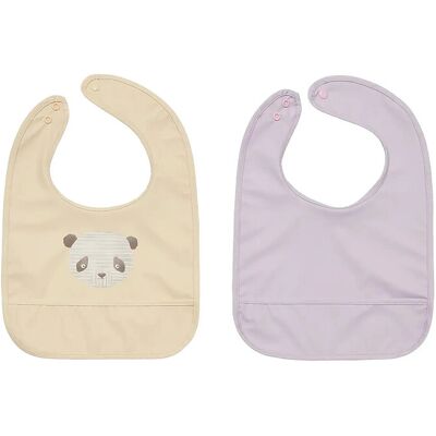 OYOY MINI Lun Lun Panda Bib - Pack Of 2 ONE SIZE Beige ONE SIZE OYOY MINI Lun Lun Panda Bib - Pack Of 2 ONE SIZE Beige ONE SIZE
