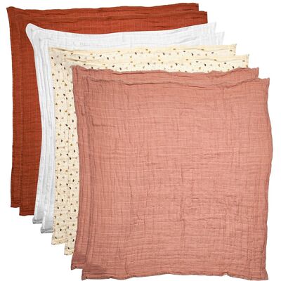Pippi Organic Cloth Muslin (8-Pack) ONE SIZE Pink ONE SIZE Pippi Organic Cloth Muslin (8-Pack) ONE SIZE Pink ONE SIZE