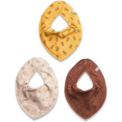 Pippi Bandana Bib Uni -Aop (3-Pack) ONE SIZE Brown ONE SIZE Pippi Bandana Bib Uni -Aop (3-Pack) ONE SIZE Brown ONE SIZE