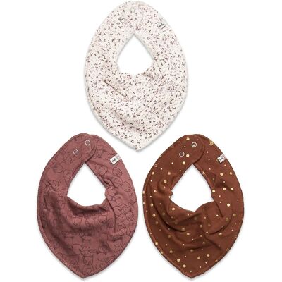 Pippi Bandana Bib Girl -Aop (3-Pack) ONE SIZE Brown ONE SIZE Pippi Bandana Bib Girl -Aop (3-Pack) ONE SIZE Brown ONE SIZE