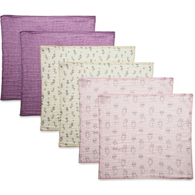 Pippi Organic Cloth Muslin (6-Pack) 65X65CM Patterned 65X65CM Pippi Organic Cloth Muslin (6-Pack) 65X65CM Patterned 65X65CM
