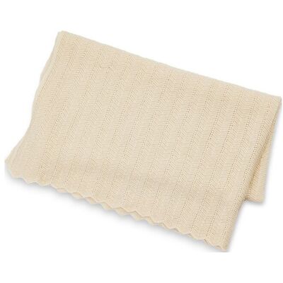 Smallstuff Baby Blanket, Fish Bone Knit, Off. White Wool ONE SIZE 19 cm Cream ONE SIZE 19 cm Smallstuff Baby Blanket, Fish Bone Knit, Off. White Wool ONE SIZE 19 cm Cream ONE SIZE 19 cm