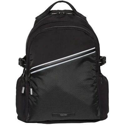 Calvin Striped Utility Zip Round Backpa ONE SIZE Black ONE SIZE Calvin Striped Utility Zip Round Backpa ONE SIZE Black ONE SIZE