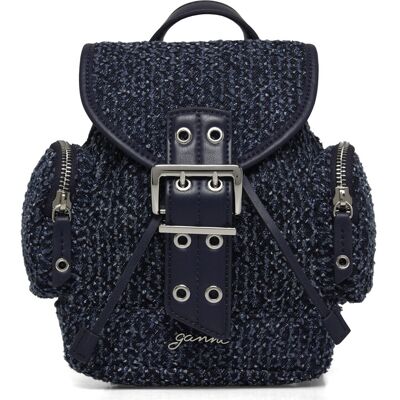 Ganni Buckle Zip Backpack ONE SIZE Navy ONE SIZE Ganni Buckle Zip Backpack ONE SIZE Navy ONE SIZE