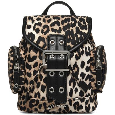 Ganni Leopard Small Nylon Bucky Backpack ONE SIZE Brown ONE SIZE Ganni Leopard Small Nylon Bucky Backpack ONE SIZE Brown ONE SIZE