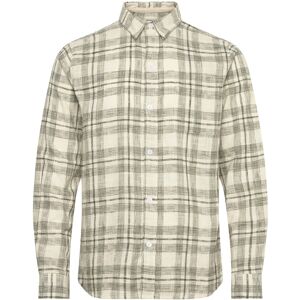 Anerkjendt Akleif Cot/Lin Check Shirt L Khaki L Anerkjendt Akleif Cot/Lin Check Shirt L Khaki L
