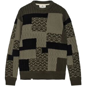 Anerkjendt Aksune Patchwork Knit S Khaki S Anerkjendt Aksune Patchwork Knit S Khaki S