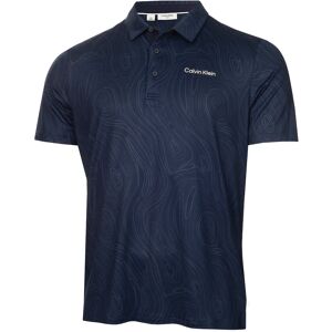 Calvin Marble Print Polo L Navy L Calvin Marble Print Polo L Navy L