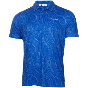 Calvin Marble Print Polo L Blue L Calvin Marble Print Polo L Blue L