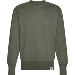 Calvin Woven Tab Crew Neck XS Green XS Calvin Woven Tab Crew Neck XS Green XS