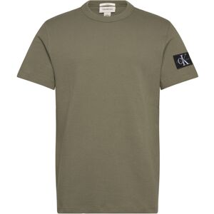 Calvin Ss Badge Waffle Tee M Khaki M Calvin Ss Badge Waffle Tee M Khaki M