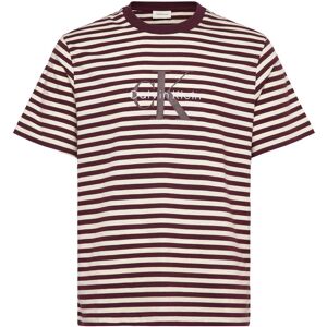 Calvin Ss 20S Stripe Jersey Monologo Cn L Burgundy L Calvin Ss 20S Stripe Jersey Monologo Cn L Burgundy L