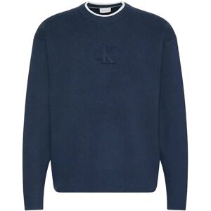 Calvin Ls Embossed Logo Crewnk Sweater L Navy L Calvin Ls Embossed Logo Crewnk Sweater L Navy L
